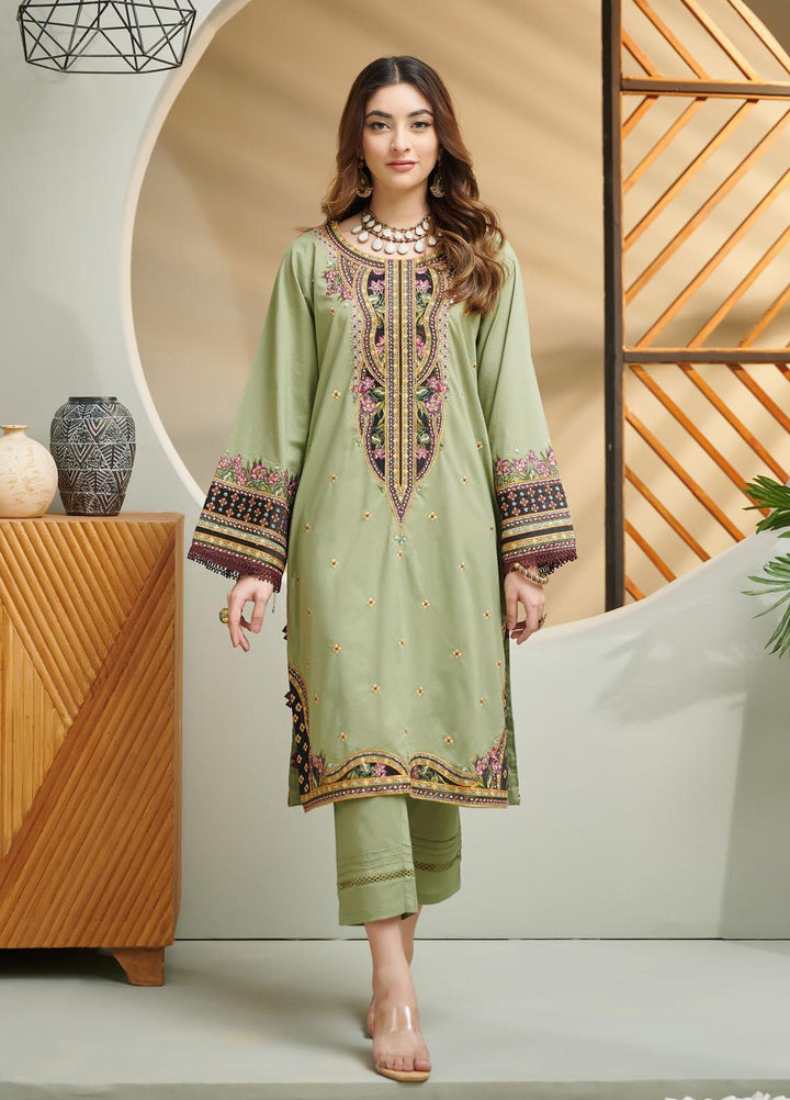 Dhanak Festive Pret Embroidered Lawn 2 Piece Suit DC-2033 GREEN