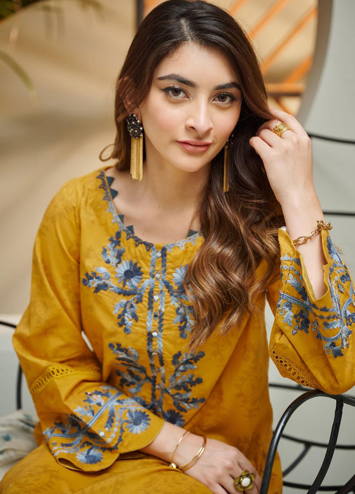 Dhanak Festive Pret Embroidered Lawn 2 Piece Suit DC-2031 MUSTARD