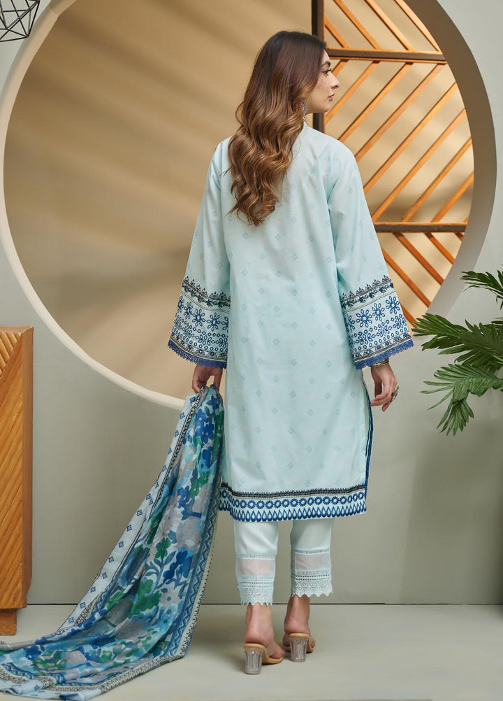 Dhanak Festive Pret Embroidered Lawn 2 Piece Suit DC-2030 SKY BLUE
