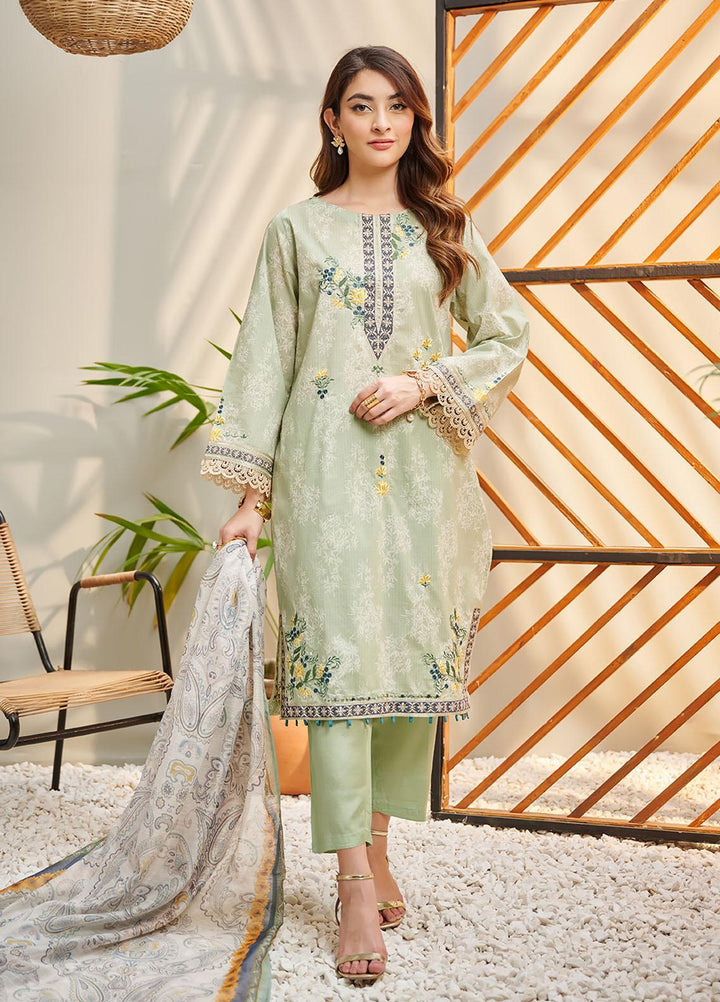 Dhanak Festive Pret Embroidered Lawn 2 Piece Suit DC-2041 GREEN