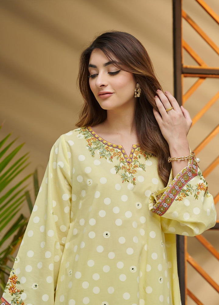 Dhanak Festive Pret Embroidered Lawn 2 Piece Suit DC-2036 YELLOW