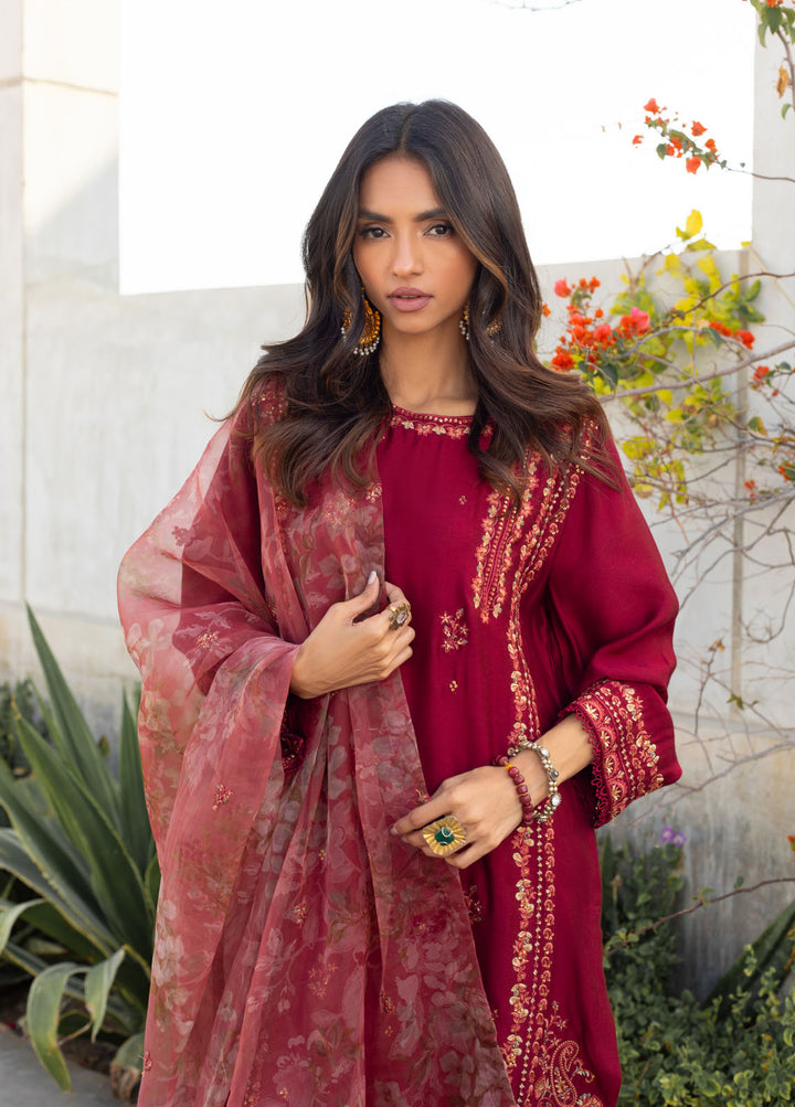 Dhanak Pret Embroidered  2 Piece Suit SS24DA-2290 MAROON