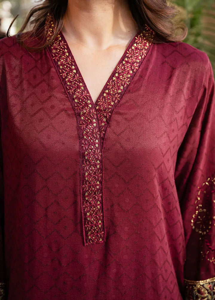 Dhanak Pret Embroidered Cotton Jacquard 2 Piece Suit SS24DA-2431