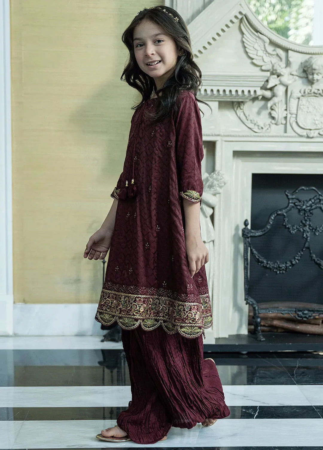 Dhanak Pret Embroidered Cotton Jacquard 2 Piece Suit SS24DK-0171