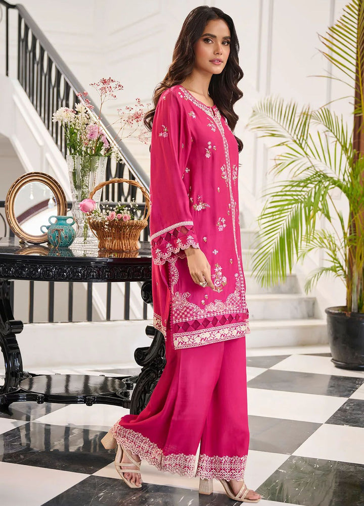 Dhanak Pret Embroidered Cotton Silk 2 Piece Suit SS24DA-2379 Pink