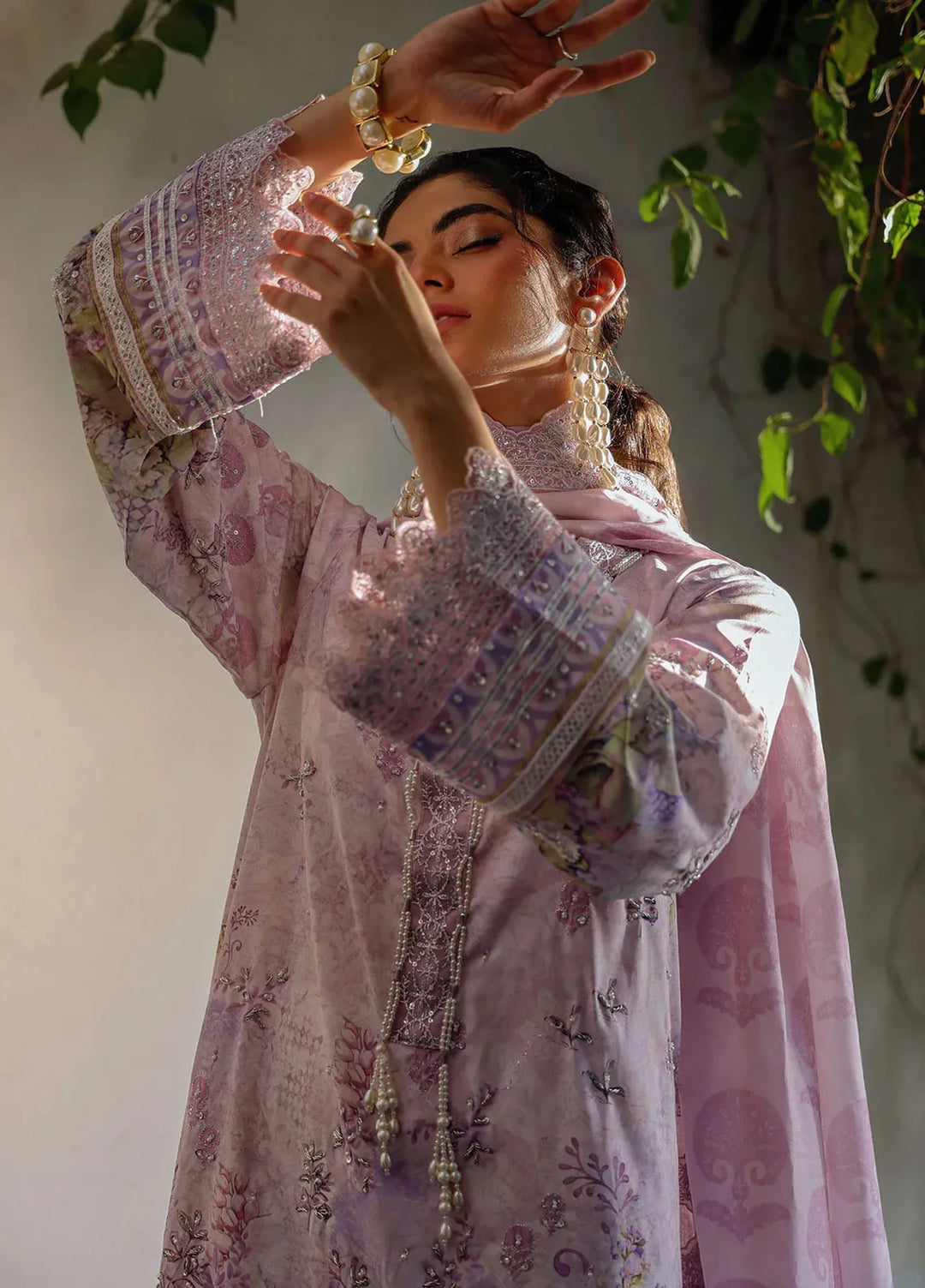 Dhanak Pret Embroidered Crepe silk 2 Piece Suit SS24DA-2512