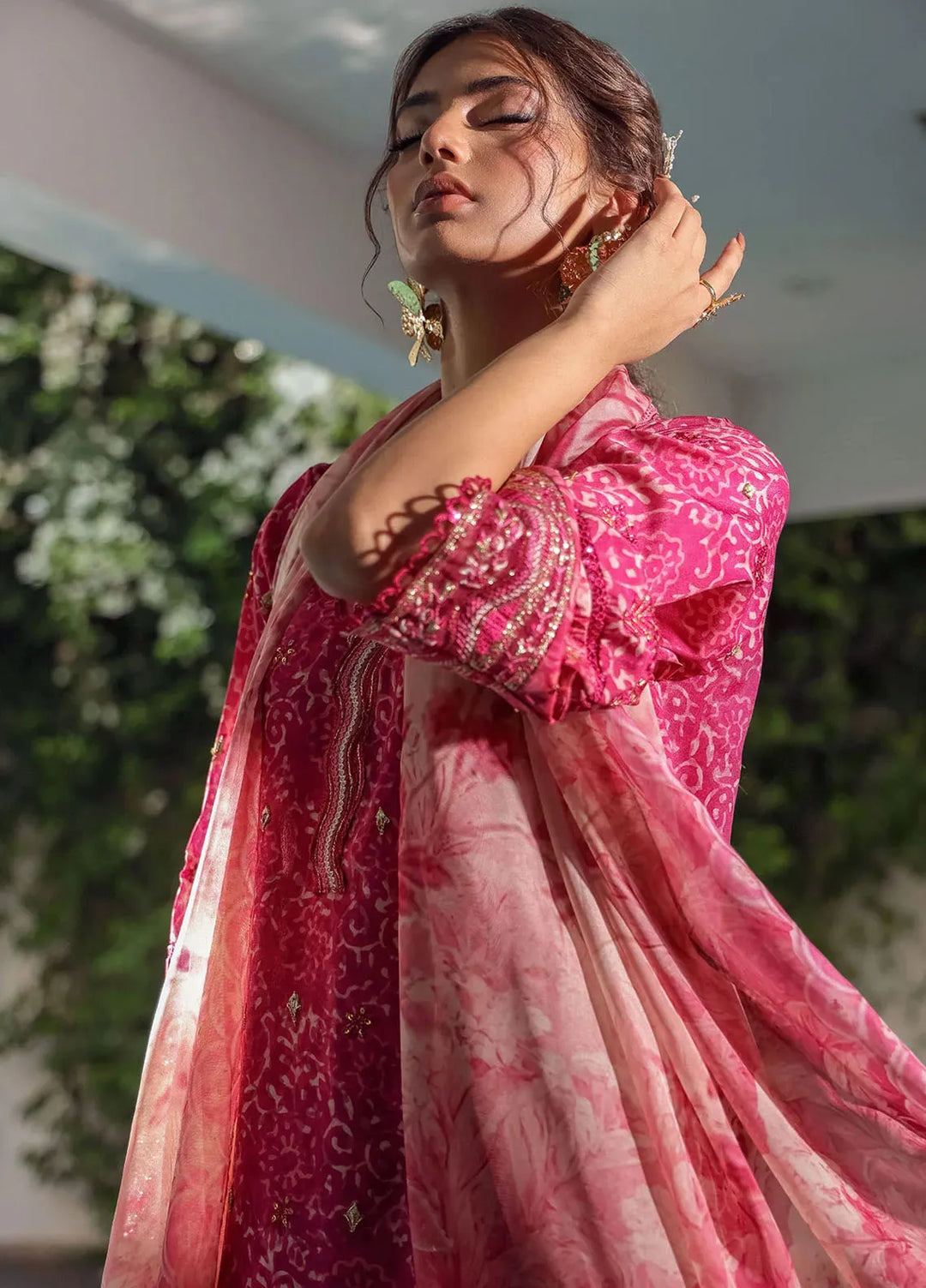 Dhanak Pret Embroidered Crepe silk 2 Piece Suit SS24DA-2514