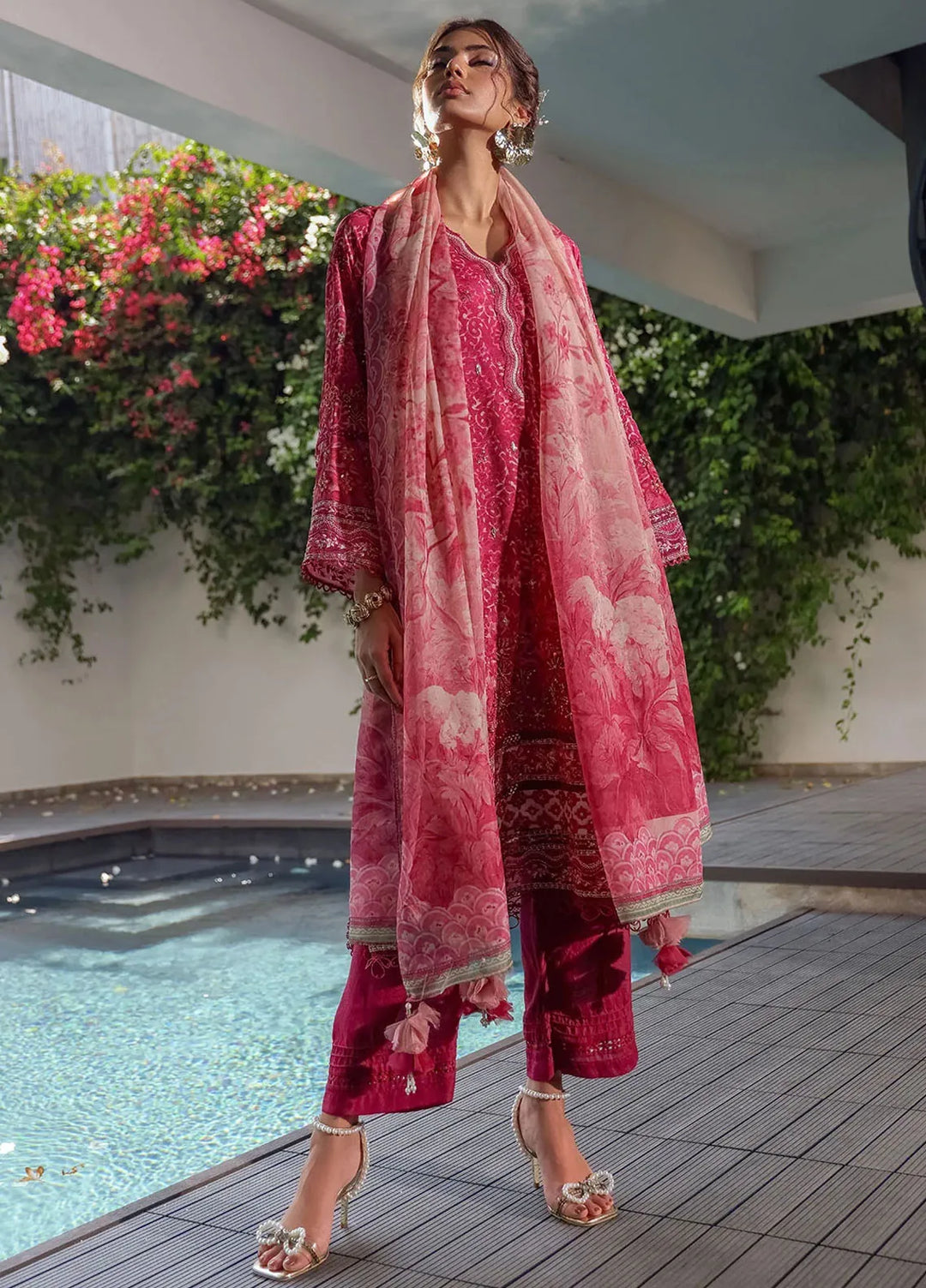 Dhanak Pret Embroidered Crepe silk 2 Piece Suit SS24DA-2514