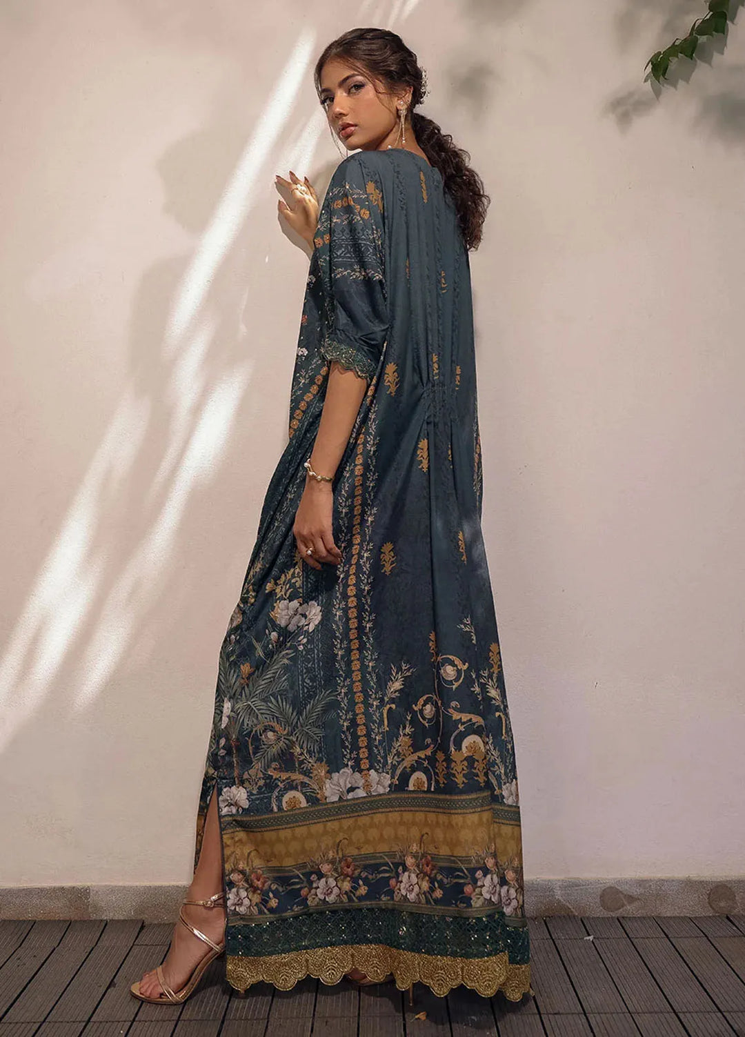 Dhanak Pret Embroidered Crepe silk Kaftan SS24DA-2520