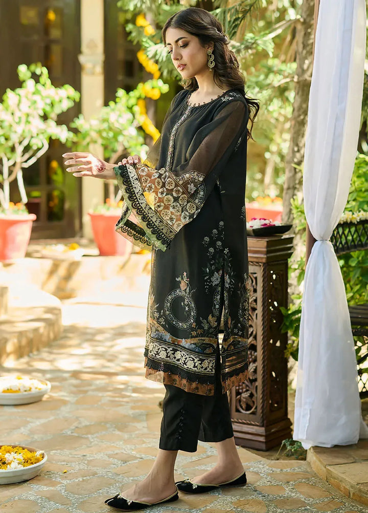 Dhanak Pret Embroidered Khaadi Net 2 Piece Suit SS24DA-2391 Black