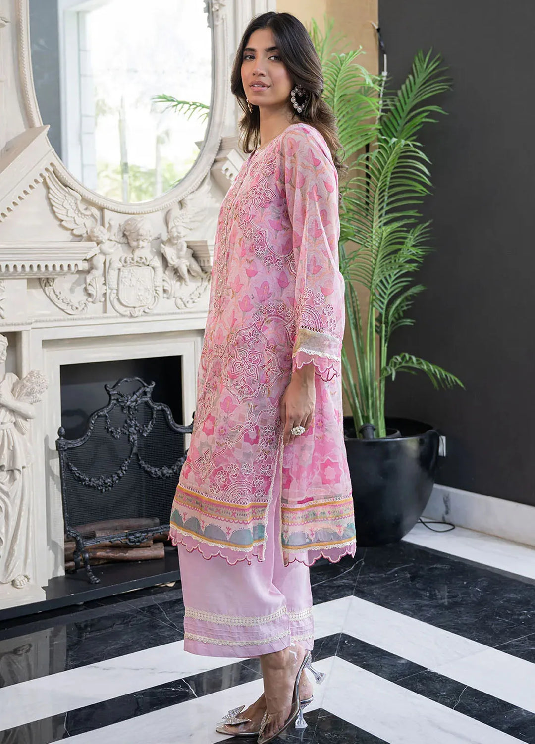 Dhanak Pret Embroidered Khaadi net 2 Piece Suit SS24DA-2433