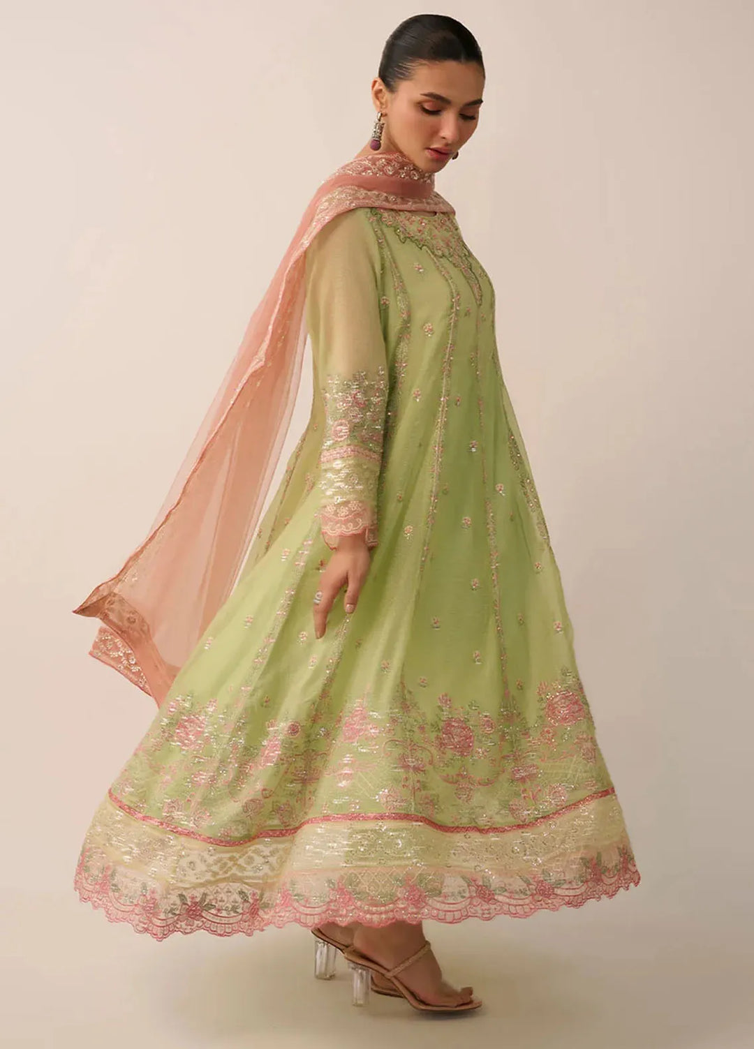 Dhanak Pret Embroidered Khaadi Net 2 Piece Suit SS24DA-3195