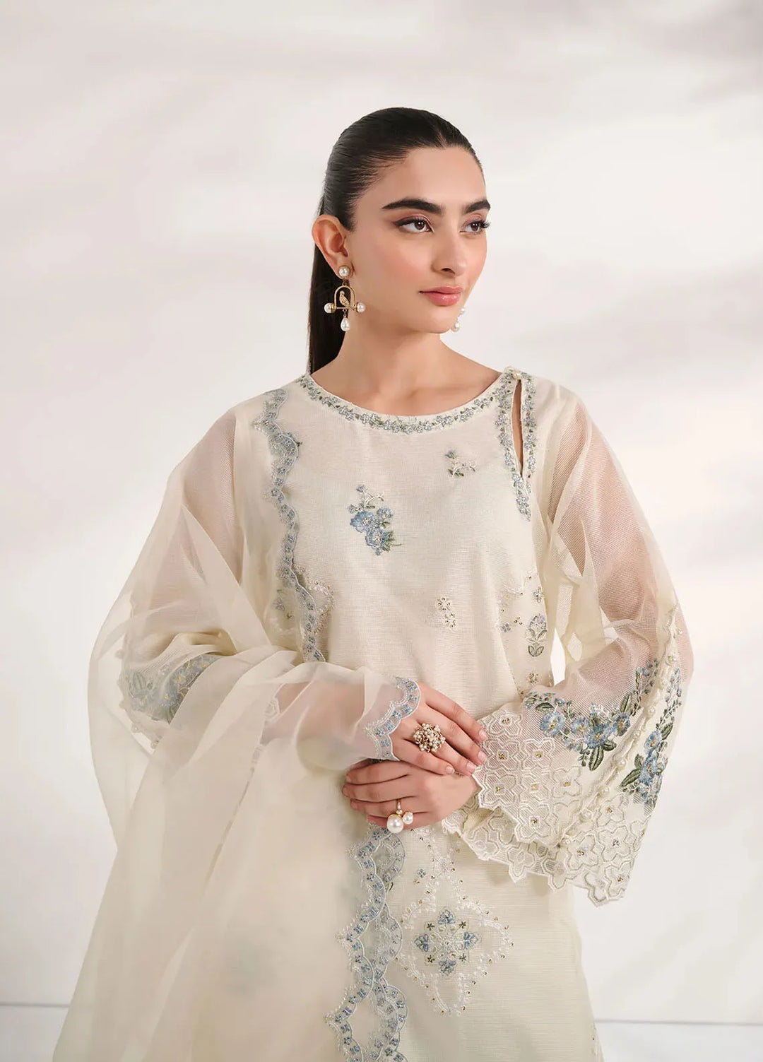 Dhanak Pret Embroidered Organza 2 Piece Suit SS24DA-2462