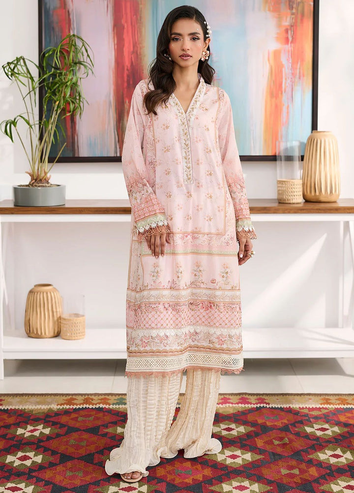 Dhanak Pret Embroidered Silk 2 Piece Suit SS24DA-2354 Peach