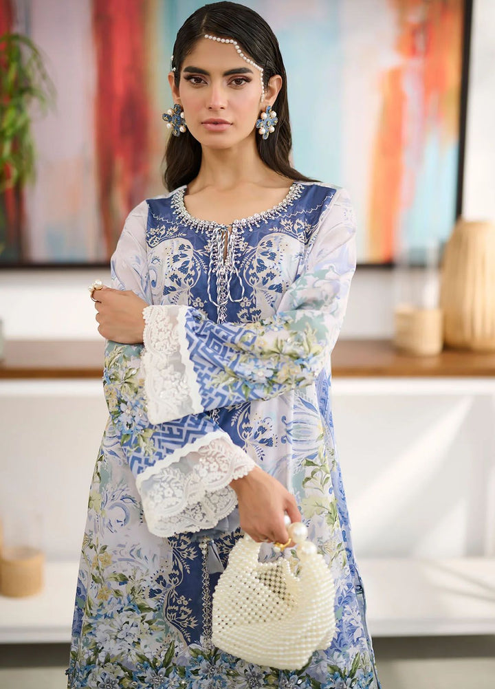 Dhanak Pret Embroidered Silk 2 Piece Suit SS24DA-2355 Sky Blue