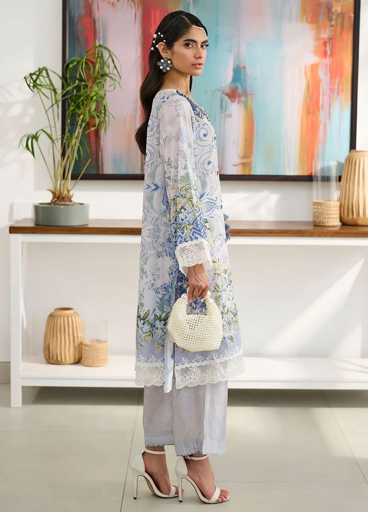 Dhanak Pret Embroidered Silk 2 Piece Suit SS24DA-2355 Sky Blue