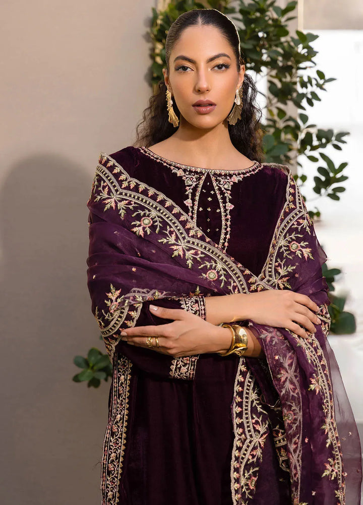Dhanak Pret Embroidered Velvet 2 Piece Suit FW24DA-2604