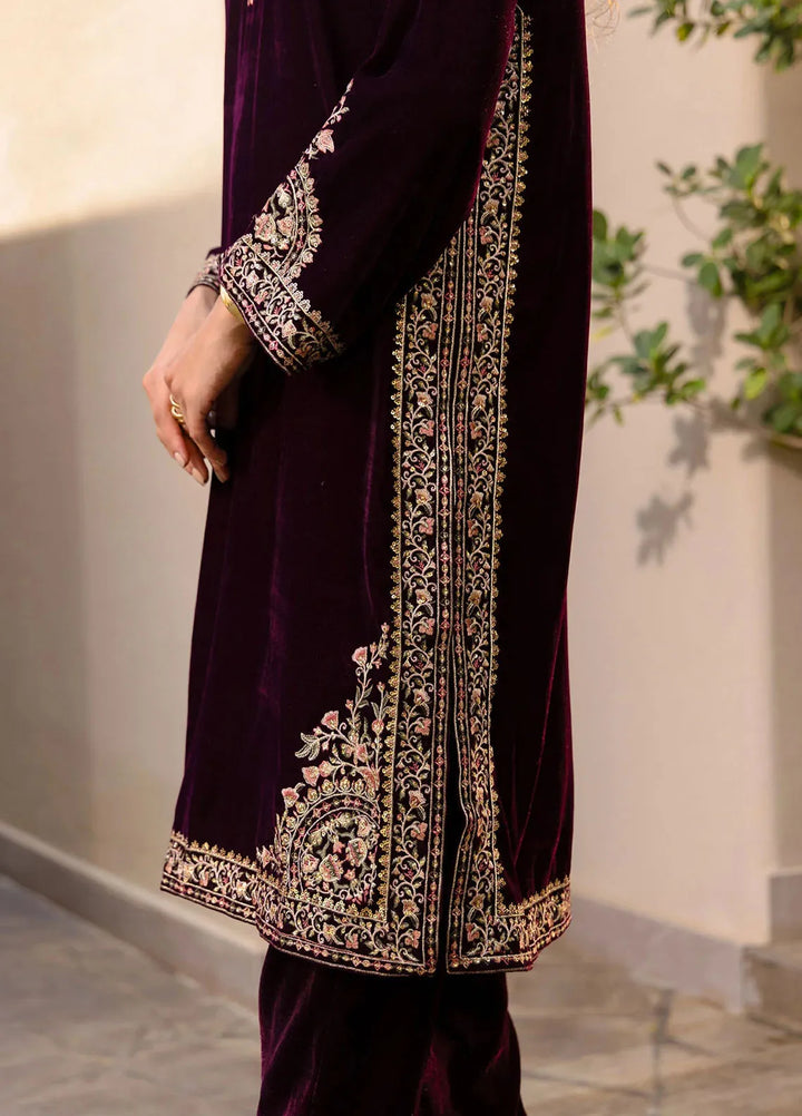 Dhanak Pret Embroidered Velvet 2 Piece Suit FW24DA-2604