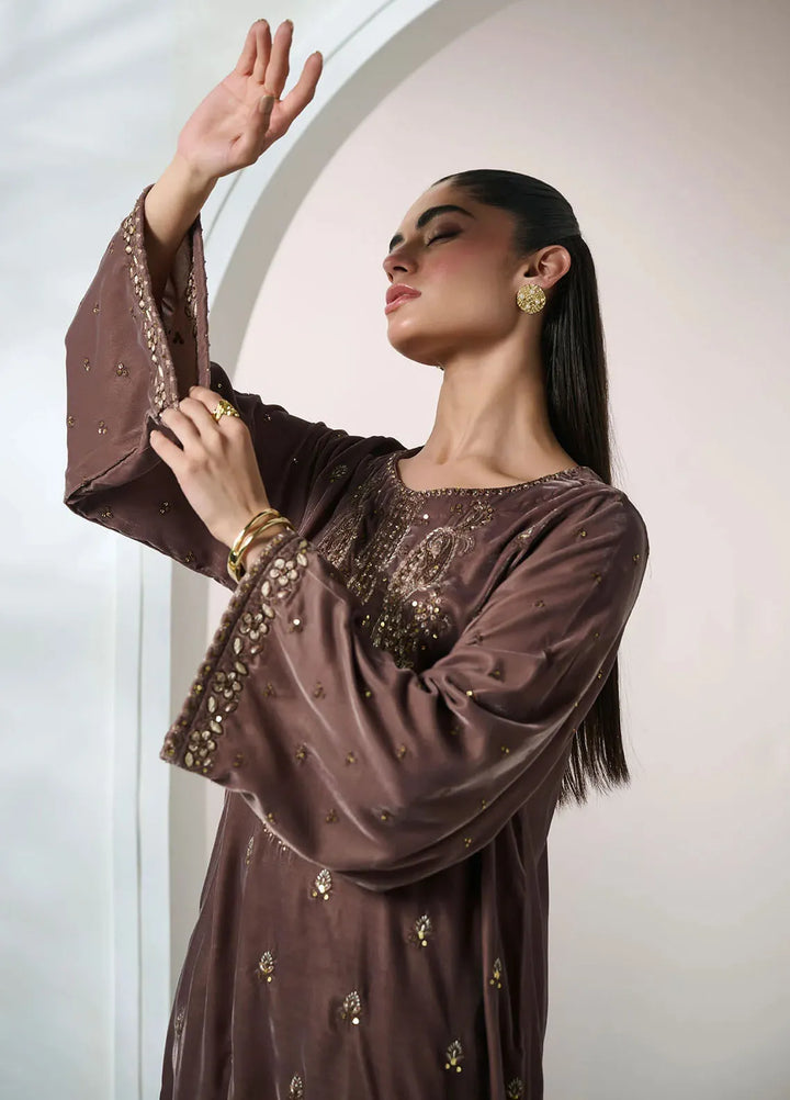 Dhanak Pret Embroidered Velvet 2 Piece Suit FW24DA-2608