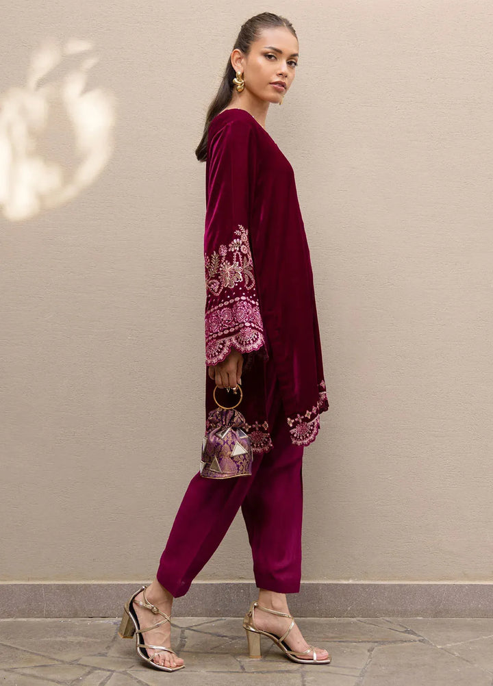 Dhanak Pret Embroidered Velvet 2 Piece Suit FW24DA-2626