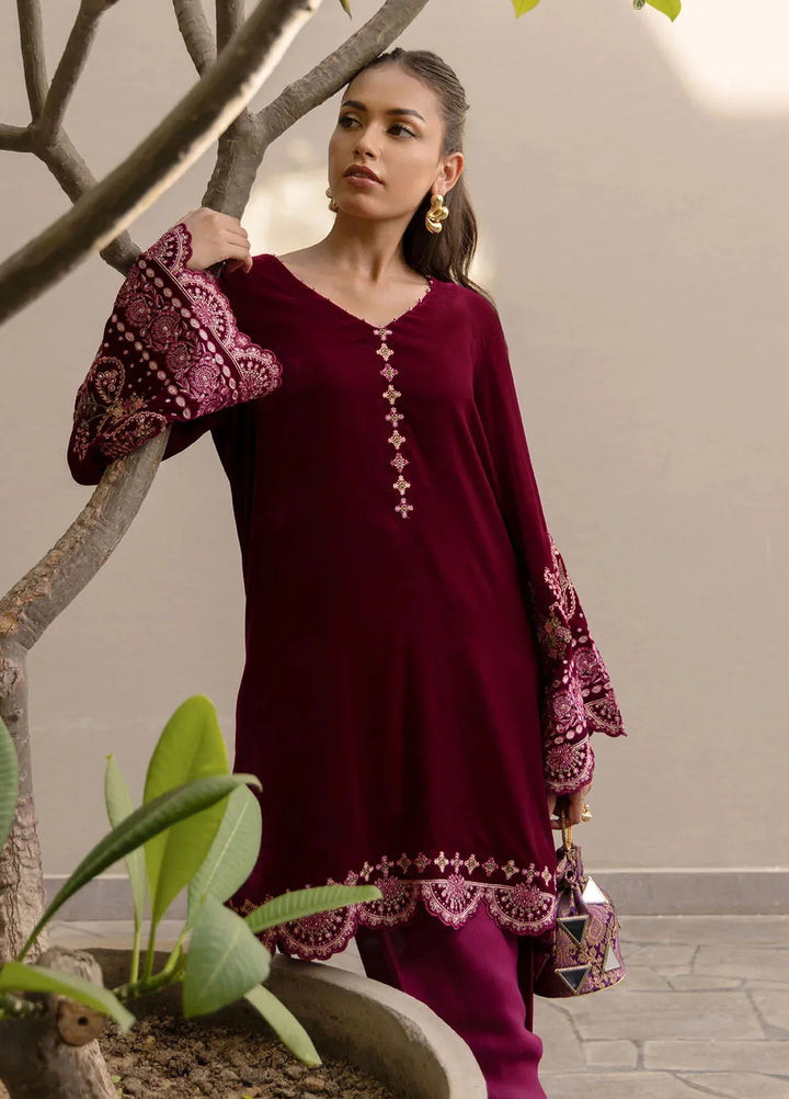 Dhanak Pret Embroidered Velvet 2 Piece Suit FW24DA-2626