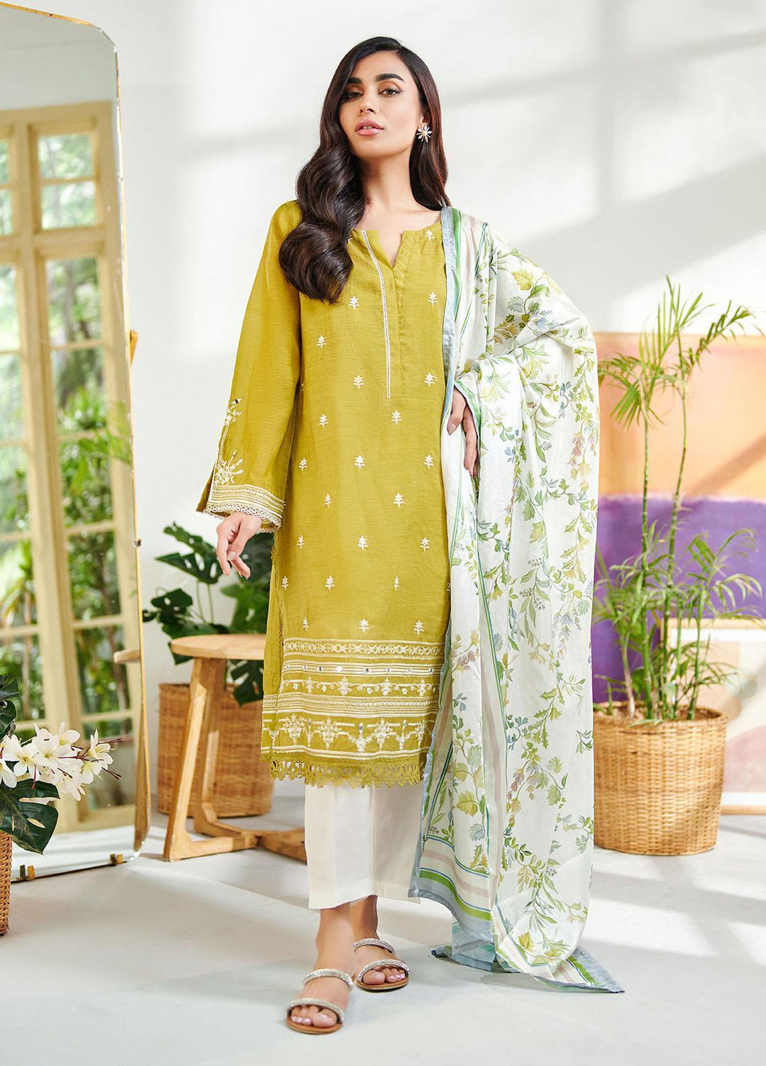 Dhanak Casual Pret Embroidered Cotton 2 Piece Suit DC-2003