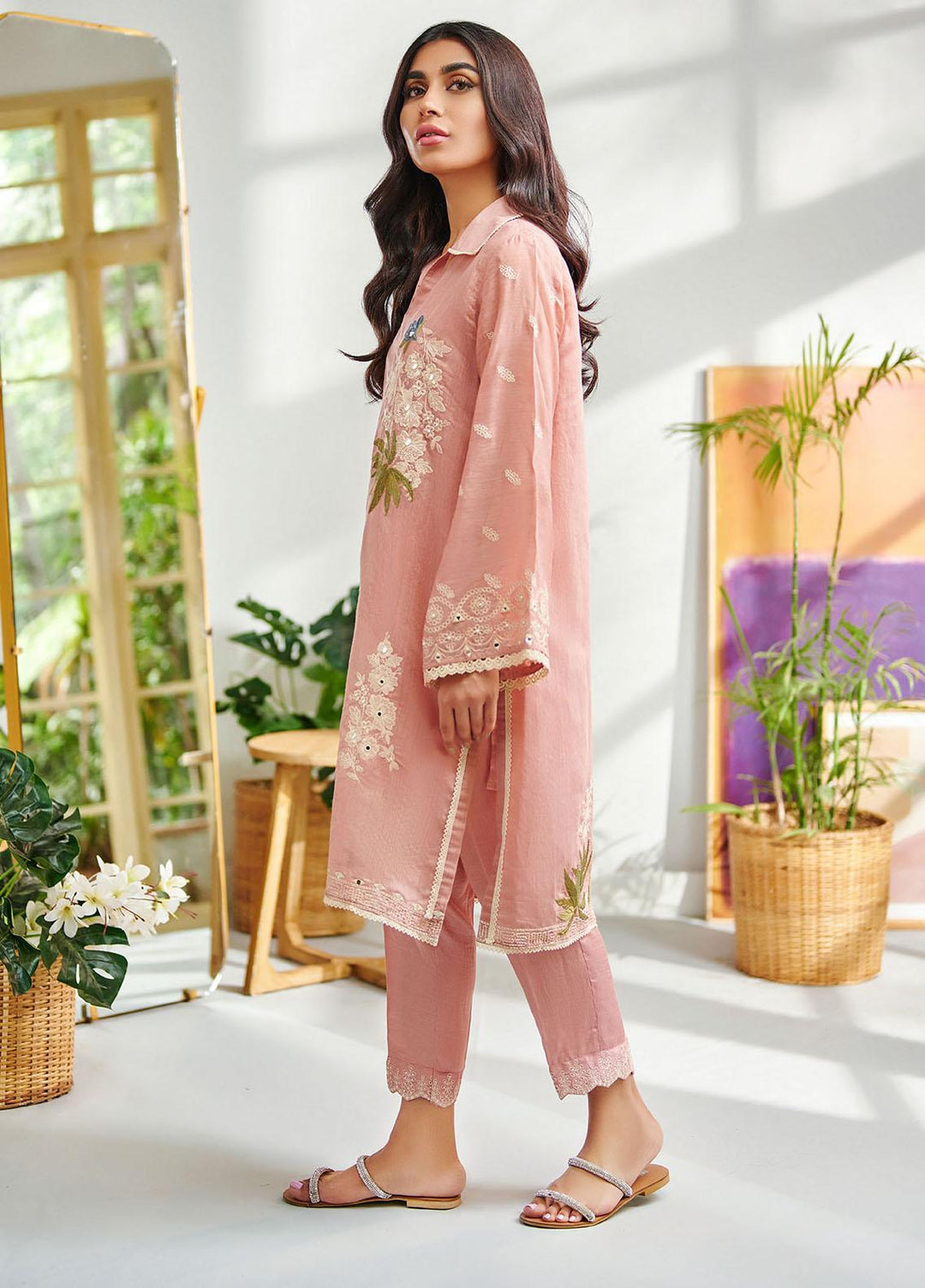Dhanak Casual Pret Embroidered Cotton 2 Piece Suit DC-2004