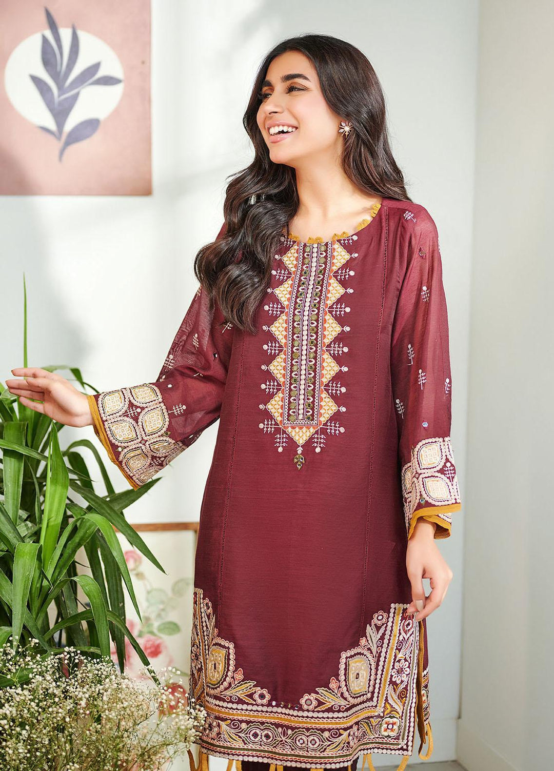 Dhanak Casual Pret Embroidered Cotton 2 Piece Suit DC-2006