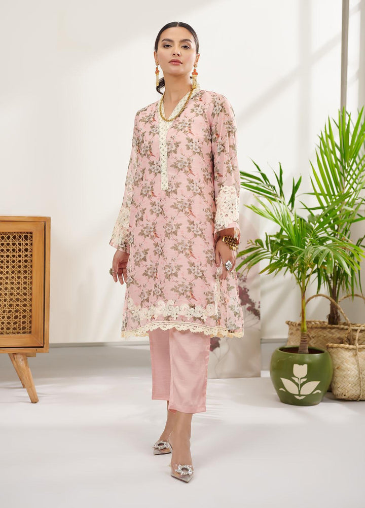 Dhanak Casual Pret Embroidered Silk 2 Piece Suit DC-0384 PINK
