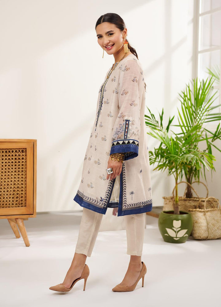 Dhanak Casual Pret Embroidered Silk 2 Piece Suit DC-0387 BEIGE