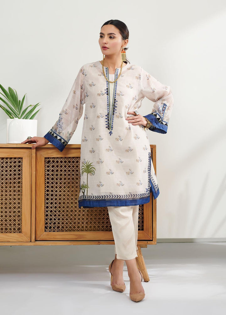 Dhanak Casual Pret Embroidered Silk 2 Piece Suit DC-0387 BEIGE