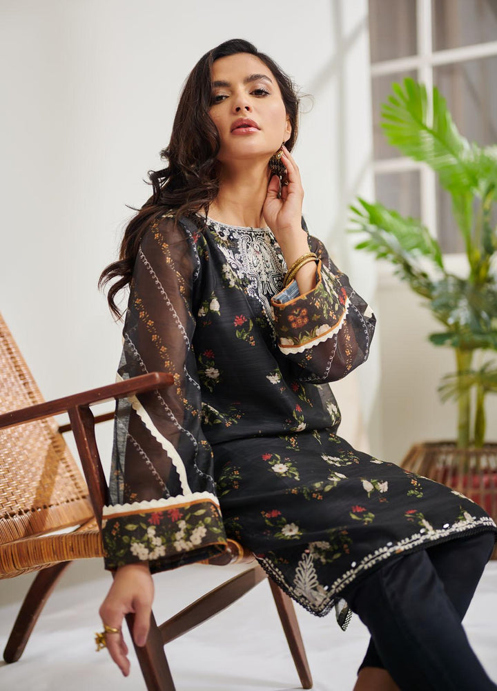 Dhanak Casual Pret Embroidered Silk 2 Piece Suit DC-0386 BLACK