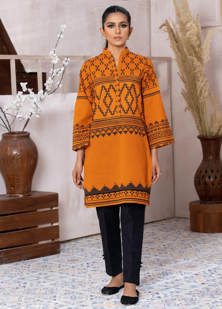Dhanak Casual Pret  Khaddar Shirt DC-0400 ORANGE
