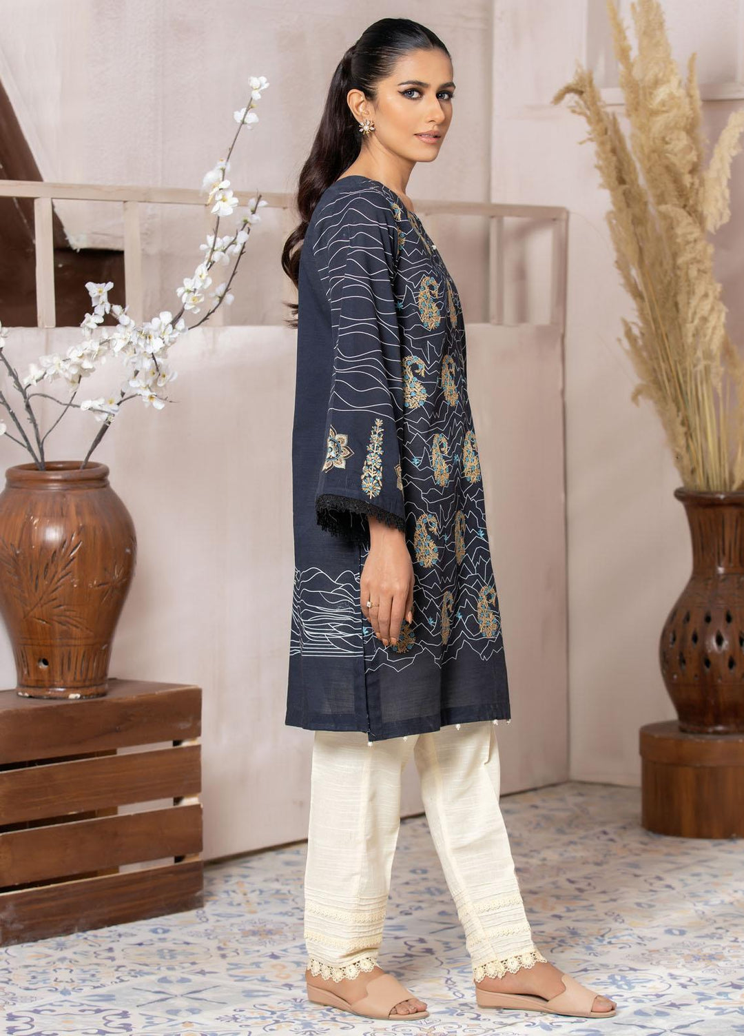Dhanak Casual Pret  Khaddar Shirt DC-0395 BLACK