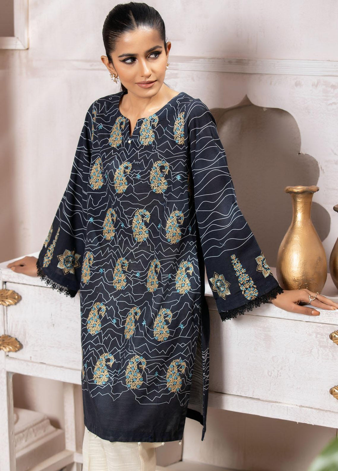 Dhanak Casual Pret  Khaddar Shirt DC-0395 BLACK