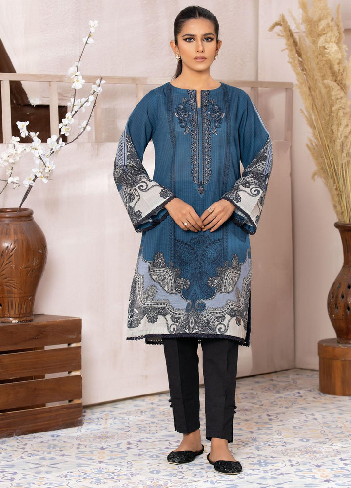 Dhanak Casual Pret  Khaddar Shirt DC-0397 BLUE
