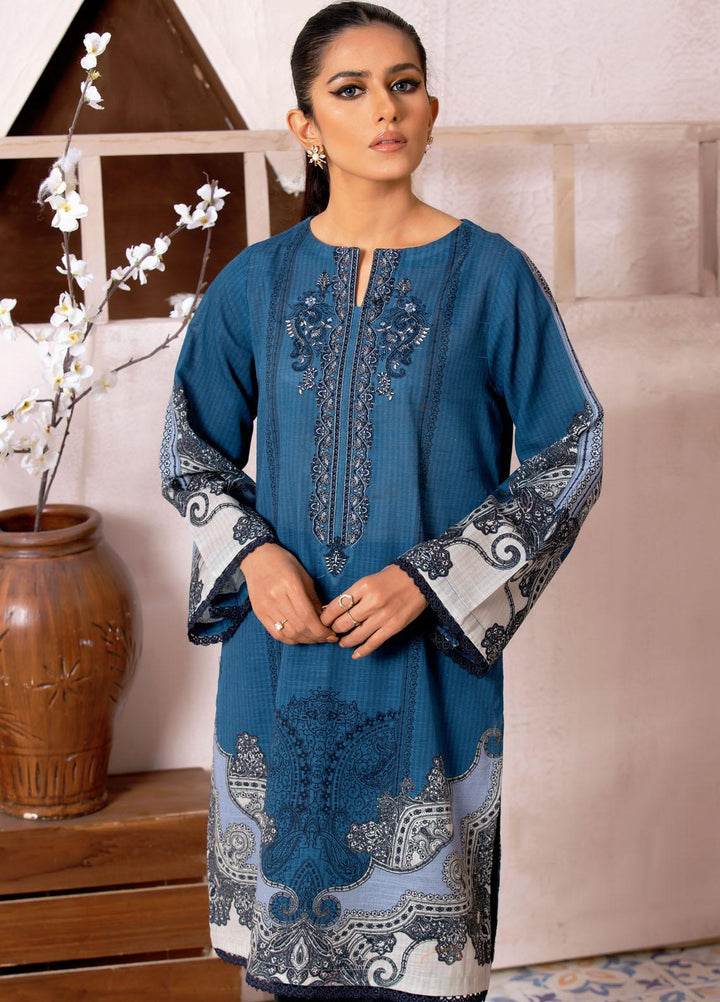 Dhanak Casual Pret  Khaddar Shirt DC-0397 BLUE
