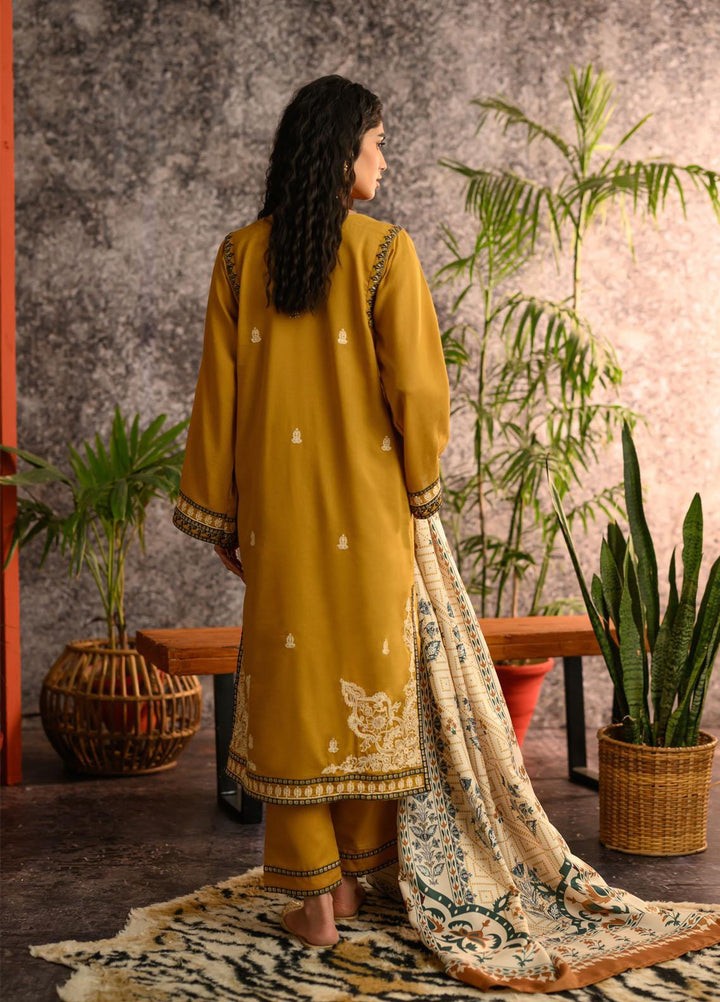 Dhanak Pret Embroidered Karandi 2 Piece Dress DC-2110 MUSTARD