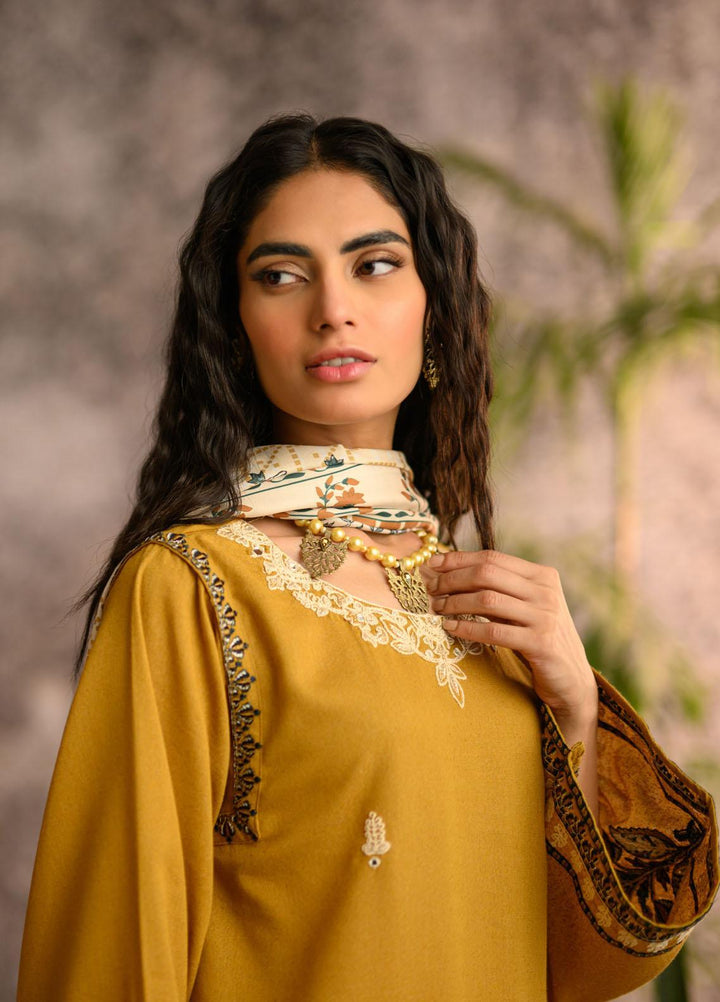 Dhanak Pret Embroidered Karandi 2 Piece Dress DC-2110 MUSTARD
