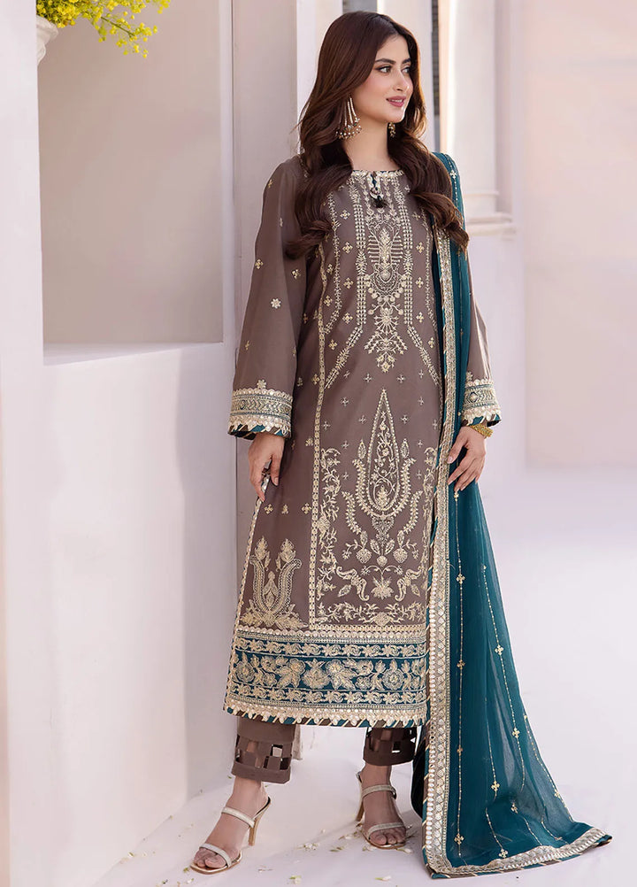 Dhanak Rang by Asim Jofa Embroidered Silk Unstitched Suit 3 Piece AJ24DR AJCF-30 - Festive Collection