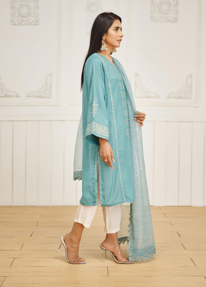 Dhanak Pret Embroidered Raw Silk 2 Piece DA-2033 C-GREEN