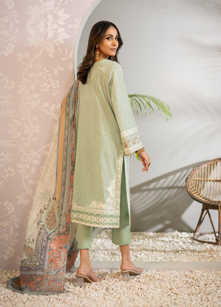 Dhanak Embroidered Cotton Suits Unstitched 3 Piece DU-3110 GREEN - Luxury Signature Collection