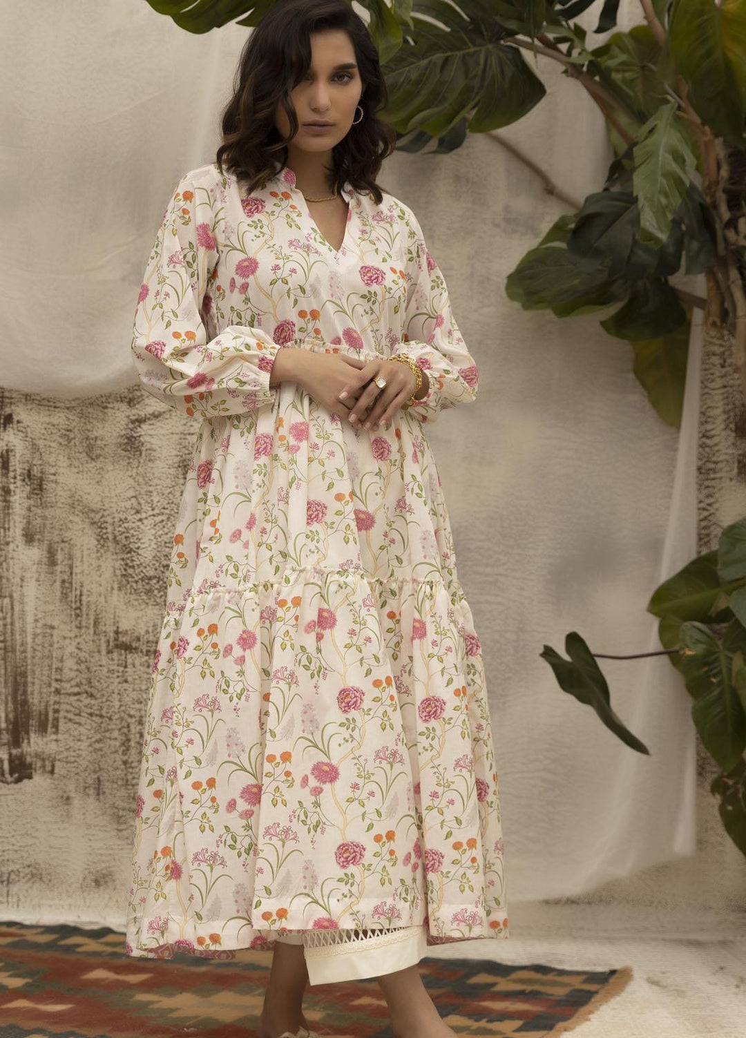 Dhanak Casual Pret Printed Lawn Shirt DC-0483 OFFWHITE