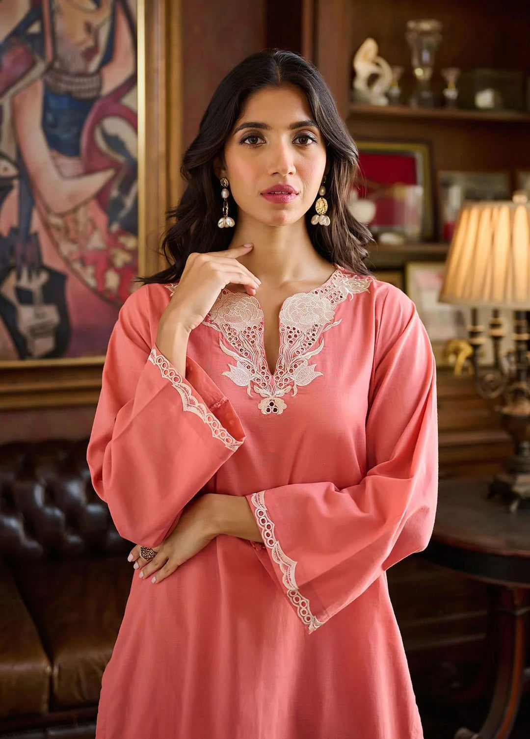 Dhanak Pret Embroidered  2 Piece Suit DC-2219 RUST