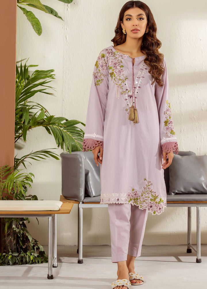 Dhanak Casual Pret Embroidered Cambric 2 Piece Suit DC-2009 L-PURPLE