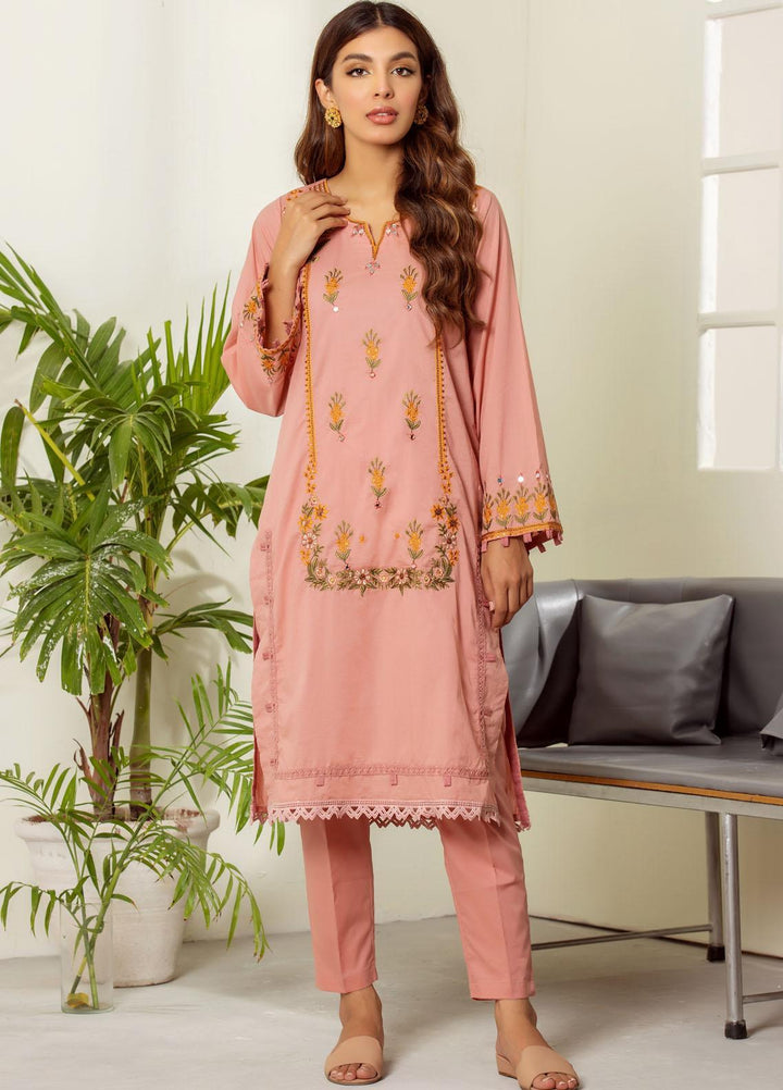 Dhanak Casual Pret Embroidered Cambric 2 Piece Suit DC-2018 PINK