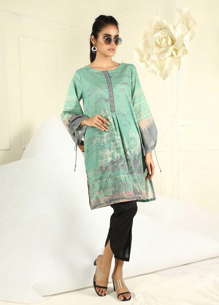 Dhanak Printed Lawn  Unstitched Kurties 04 Jutt Green - Summer Collection