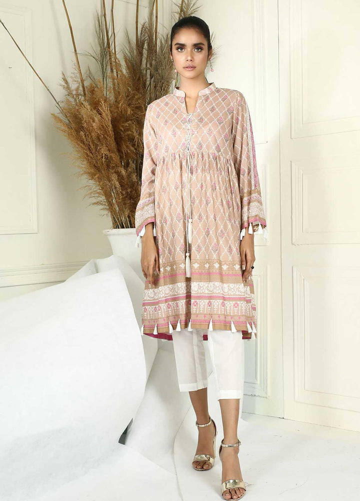 Dhanak Printed Lawn  Unstitched Kurties 10 Desert Pink - Summer Collection