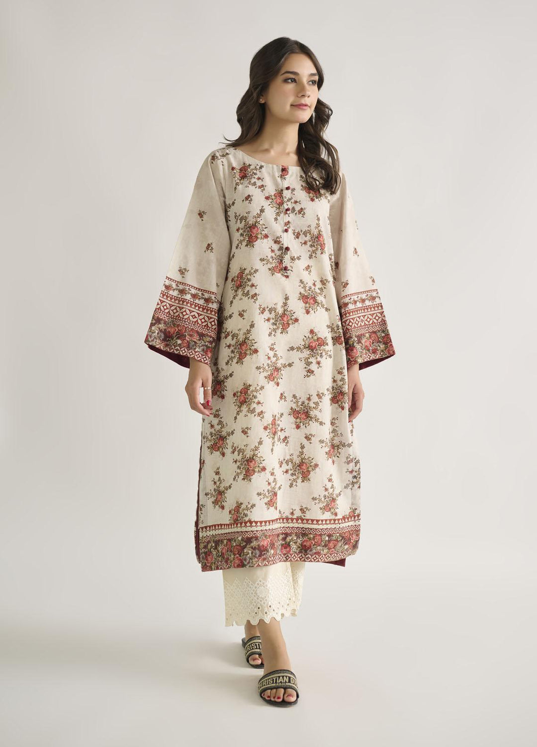 Dhanak Casual Pret  Khaddar Shirt DC-0463 BEIGE