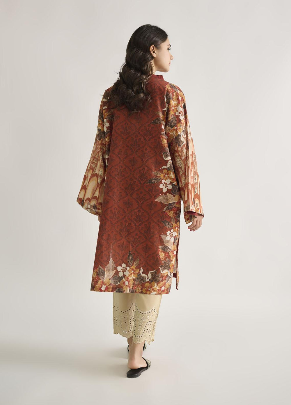 Dhanak Casual Pret  Khaddar Shirt DC-0464 ORANGE